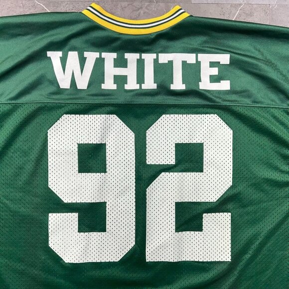 90s Vintage Green Bay Packers Jersey Mens Large Reggie White Logo Athletic NFL - Picture 4 of 10